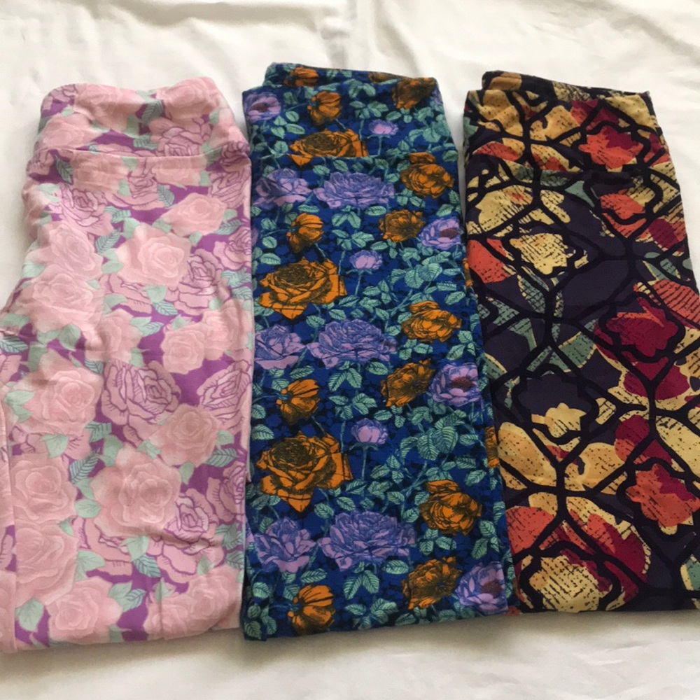 Floral Leggings Bundle EUC OS Lularoe